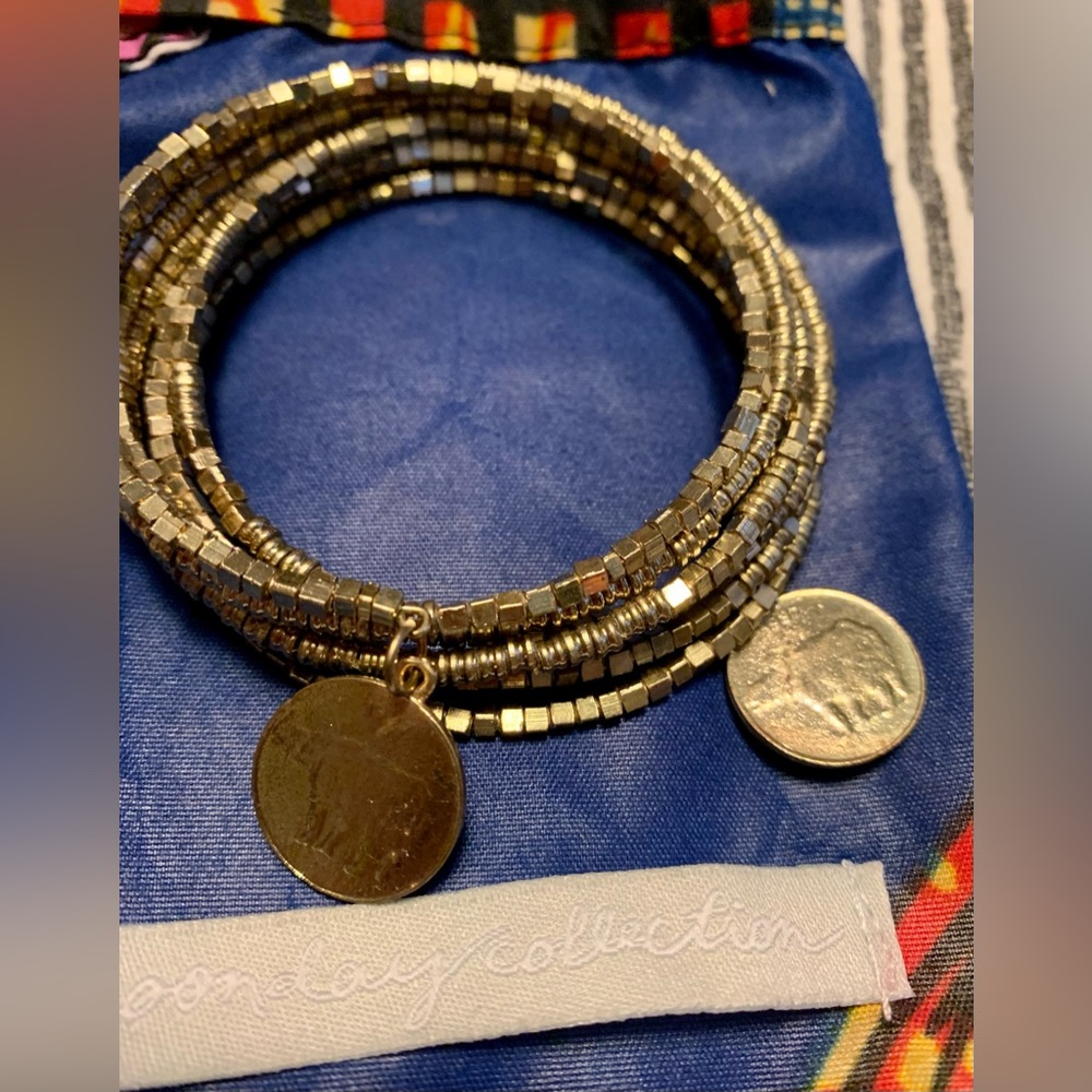Noonday Collection beaded bracelet with coins